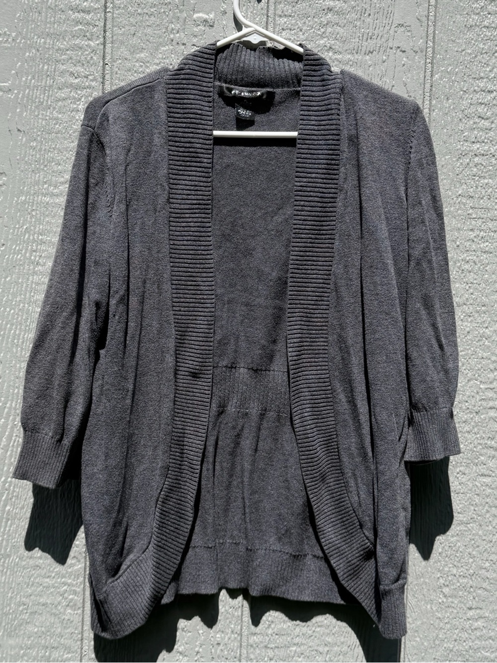 89th & Madison Charcoal Open-Front Cardigan